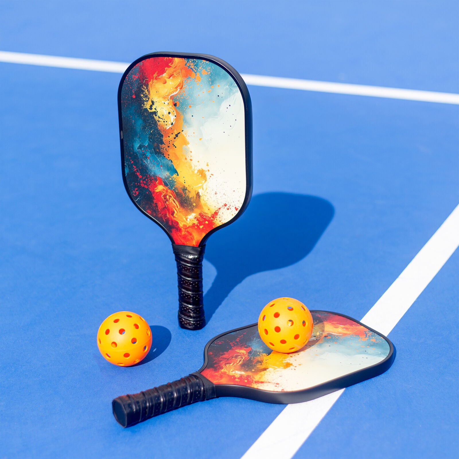 Premium Pickleball Set: 2 Fiberglass Paddles & 6 Precision Balls