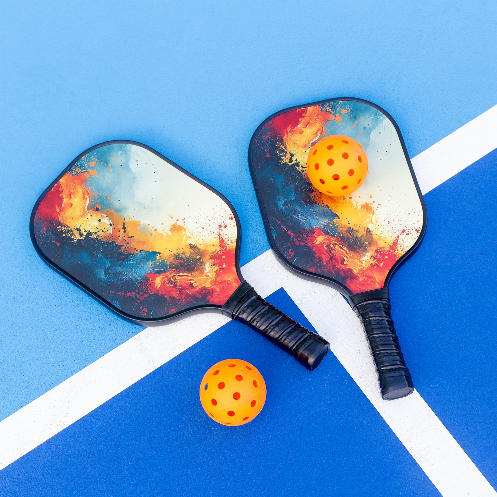 Premium Pickleball Set: 2 Fiberglass Paddles & 6 Precision Balls