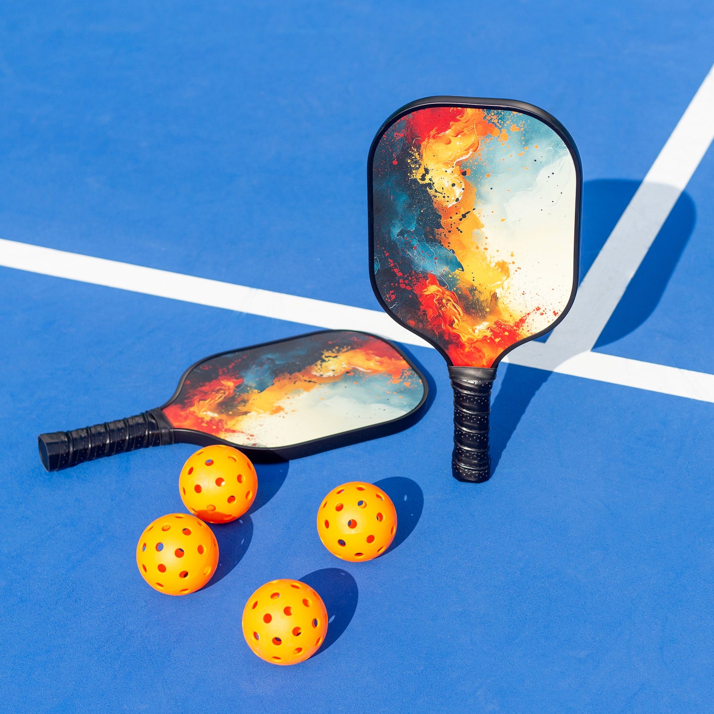 Complete Pickleball Set: 4 Fiberglass Paddles, Net, Balls & Bag