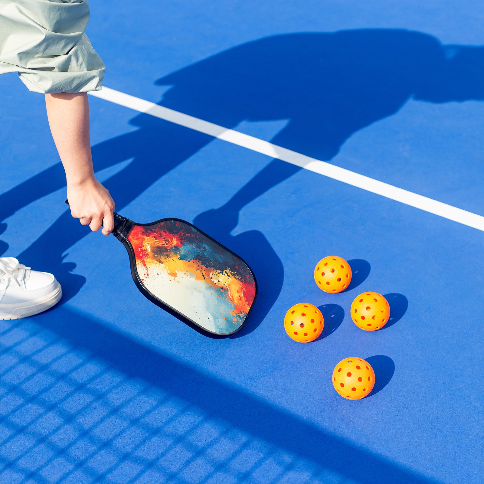 Complete Pickleball Set: 4 Fiberglass Paddles, Net, Balls & Bag